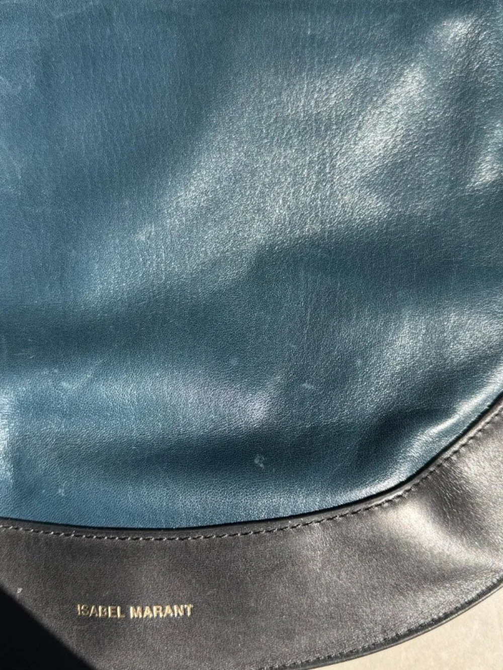 Isabel Marant Moskan Leather Shoulder Bag (Blue)
